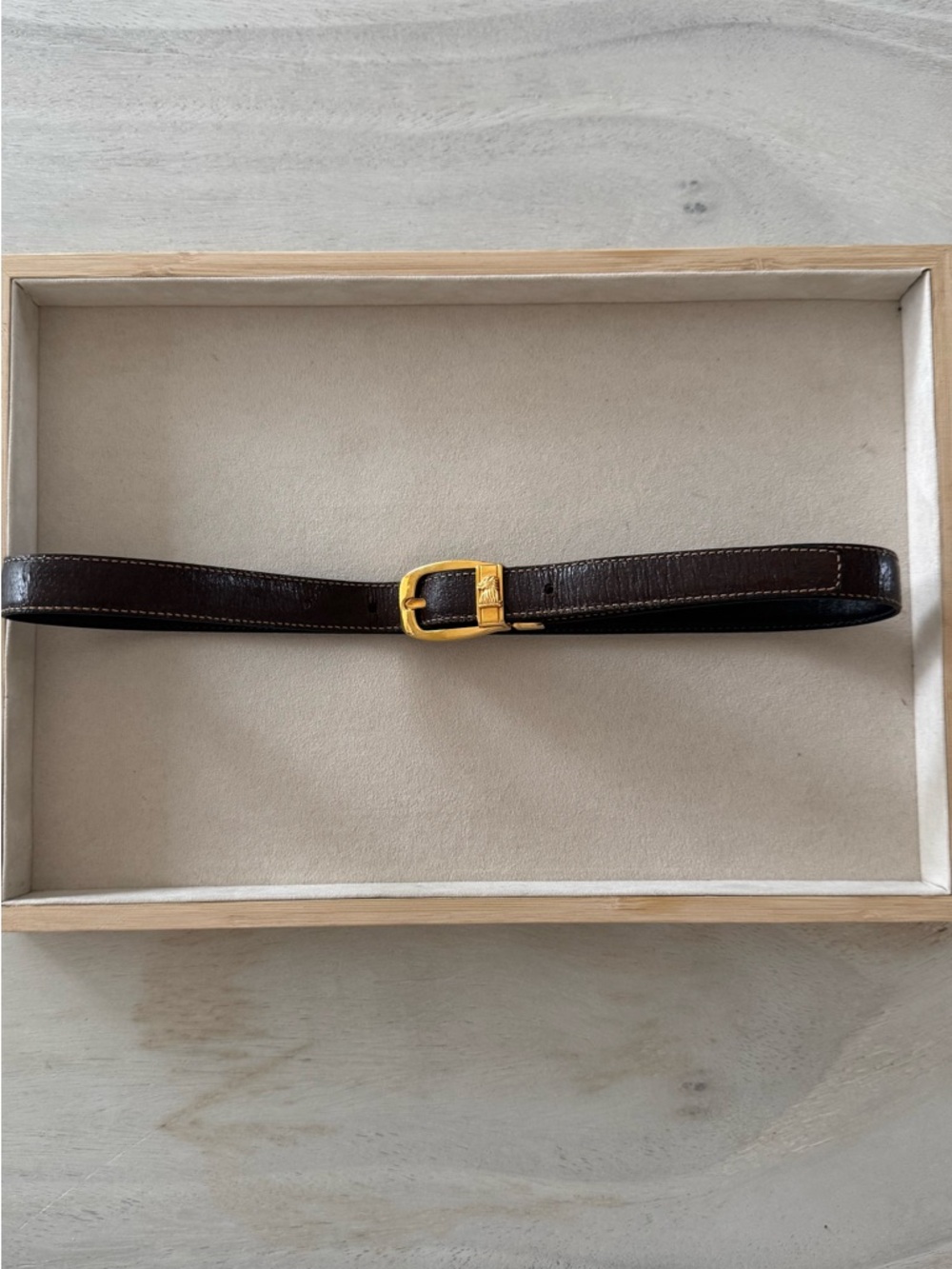 Vintage Mark Cross Lion Head Belt - 18K Gold Plated - 32”